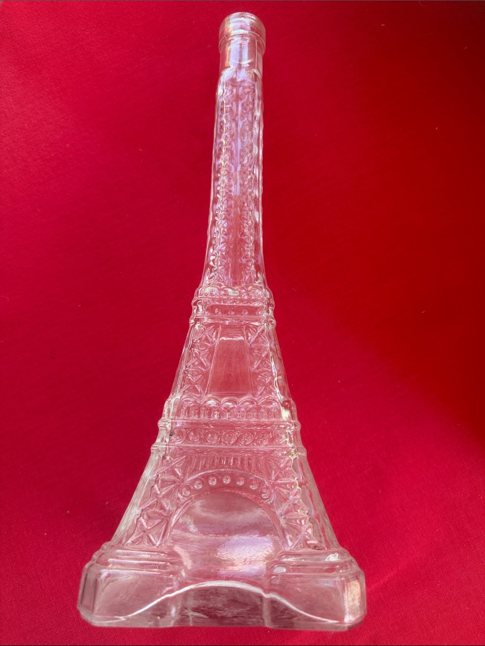 Clear Eiffel Tower Glass Decorative Bottle - Home Accents